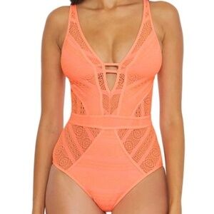 Becca by Rebecca Crochet One Piece Swimsuit Nectar‎